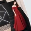Modest / Simple Burgundy Prom Dresses 2019 A-Line / Princess Off-The-Shoulder Short Sleeve Backless Floor-Length / Long Formal Dresses