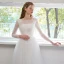 Simple Ivoire Robe De Mariée 2021 Princesse Encolure Dégagée Noeud En Dentelle Fleur Manches Longues Tribunal Train Mariage