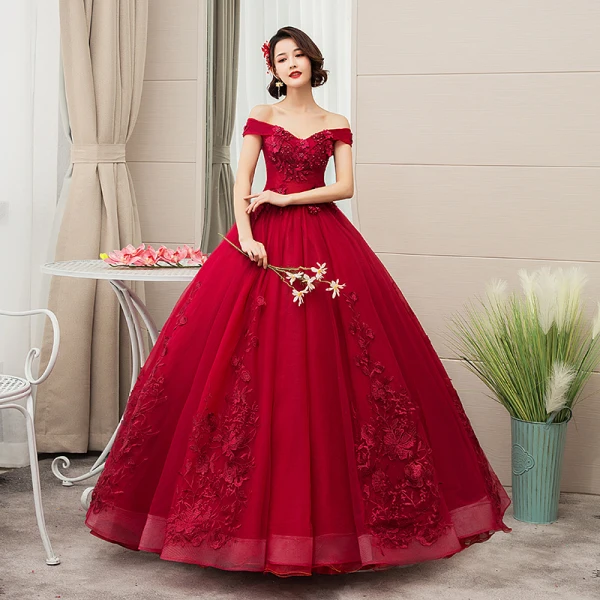 Elegant Black Quinceañera Prom Dresses 2019 A-Line / Princess Off-The-Shoulder Pearl Lace Flower Short Sleeve Backless Floor-Length / Long Formal Dresses