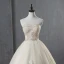 Elegant Champagne Wedding Dresses 2019 Ball Gown Strapless Lace Flower Sleeveless Backless Floor-Length / Long