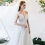 Chic / Belle Ivoire Robe De Soirée 2019 Princesse Bretelles Spaghetti Perlage En Dentelle Fleur Dos Nu Longue Robe De Ceremonie