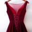 Chic / Beautiful Burgundy Evening Dresses  2019 A-Line / Princess Scoop Neck Suede Bow Sleeveless Backless Floor-Length / Long Formal Dresses