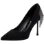 Chic / Belle Noire Daim Soirée Escarpins 2019 Gland 10 cm Talons Aiguilles À Bout Pointu Escarpins