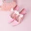 Schön Pink Brautschuhe 2019 Schleife Strass T-Riemen 9 cm Stilettos Spitzschuh Hochzeit Pumps