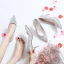 Charmant Zilveren Rhinestone Bruidsschoenen 2019 Leer Pailletten 9 cm Naaldhakken / Stiletto Spitse Neus Huwelijk Pumps