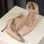 Mode Nude Afton Pumps 2019 Paljetter Spets 10 cm Stilettklackar Spetsiga Pumps