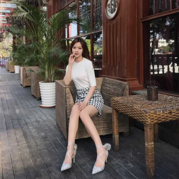 Chic / Belle Argenté Rendez-vous Chaussures Femmes 2019 Cuir Paillettes Bride Cheville 8 cm Talons Aiguilles À Bout Pointu Talons Hauts