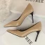 Eenvoudige Khaki Kantoor Pumps 2019 Lakleer 9 cm Naaldhakken / Stiletto Spitse Neus Pumps