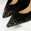 Mooie / Prachtige Zwarte Avond Pumps 2019 Suede Rhinestone 10 cm Naaldhakken / Stiletto Spitse Neus Pumps