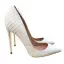 Schöne Weiß Freizeit Pumps 2019 Schlangenhautmuster 12 cm Stilettos Spitzschuh Pumps