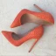 Snygga / Fina Apelsin Casual Läder Pumps 2019 Snakeskin Trycket 12 cm Stilettklackar Spetsiga Pumps