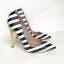 Chic / Beautiful Black White Striped Casual Pumps 2019 12 cm Stiletto Heels Pointed Toe Pumps