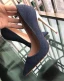 Schöne Marineblau Freizeit Pumps 2019 Leder 12 cm Stilettos Spitzschuh Pumps