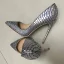 Amazing / Unique Silver Rave Club Pumps 2019 Snakeskin Print Leather 12 cm Stiletto Heels Pointed Toe Pumps