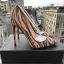 Mooie / Prachtige Bruin Rave Club Pumps 2019 Gestreept 12 cm Naaldhakken / Stiletto Spitse Neus Pumps