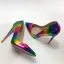 Chic / Beautiful Rainbow Rave Club Pumps 2019 Multi-Colors Leather 10 cm Stiletto Heels Pointed Toe Pumps