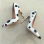 Chic / Belle Blanche Rendez-vous Escarpins 2019 Noire Tachetée Cuir 12 cm Talons Aiguilles À Bout Pointu Escarpins