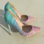 Modern / Fashion Multi-Colors Dating Pumps 2019 Leather 12 cm Thick Heels Pointed Toe Pumps