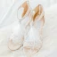 Charmant Beige Brautschuhe 2019 Strass Feder 9 cm Stilettos Peeptoes Hochzeit Hochhackige