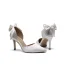 Eleganckie Białe Buty Ślubne 2019 Skórzany Satyna Kokarda 8 cm Szpilki Szpiczaste Ślub Czółenka