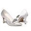 Luxury / Gorgeous White Wedding Shoes 2019 Leather Rhinestone 8 cm Stiletto Heels Pointed Toe Wedding Pumps