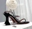 Sexy Noire Cocktail Faux Diamant Sandales Femme 2021 9 cm Talons Aiguilles Bride Cheville Peep Toes / Bout Ouvert Escarpins Talons Hauts