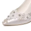 Luxury / Gorgeous White Wedding Shoes 2019 Leather Appliques Pearl Rhinestone 8 cm Stiletto Heels Pointed Toe Wedding Pumps