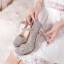 Sparkly Sølv Brudesko 2019 Paljetter Spenne 12 cm Stiletthæler Spisse Pumps