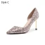 Sparkly Sølv Brudesko 2019 Paljetter 7 cm Stiletthæler Spisse Bryllup Høyhælte