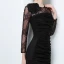 Sexy Noire Robe De Soirée 2019 Encolure Dégagée Appliques En Dentelle Manches Longues Courte Robe De Ceremonie