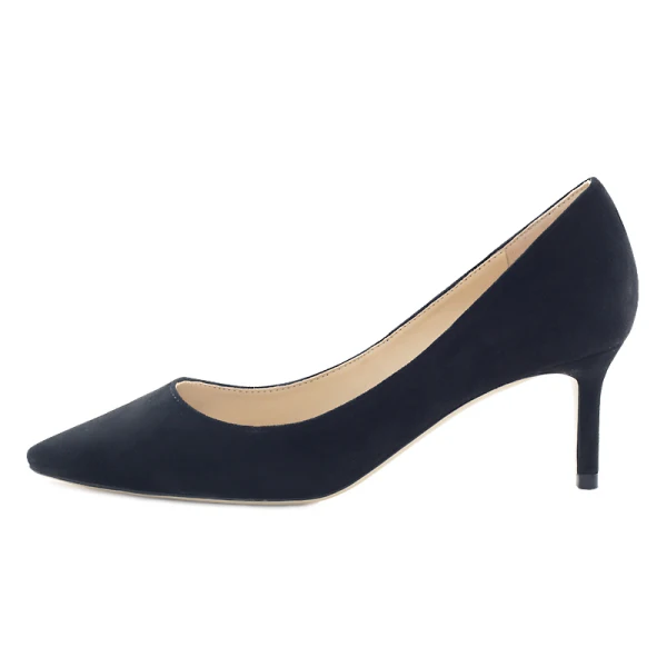 Enkla Burgundy Kontors Pumps 2019 Läder Mocka 6 cm Stilettklackar Spetsiga Pumps