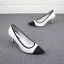 Chic / Beautiful Black White Casual Pumps 2019 Leather 7 cm Stiletto Heels Pointed Toe Pumps