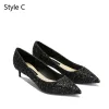 Chic / Beautiful Silver Evening Party Pumps 2019 Leather Sequins 4 cm Stiletto Heels Pointed Toe Low Heel Pumps