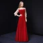 Chic / Belle Bordeaux Robe De Soirée 2019 Princesse Bretelles Spaghetti 3/4 Manches Dos Nu Longue Robe De Ceremonie