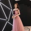 Elegant Blushing Pink Formal Dresses 2019 A-Line / Princess Strapless Bow Sleeveless Backless Floor-Length / Long Prom Dresses