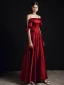 Fashion Burgundy Evening Dresses  2021 A-Line / Princess Spaghetti Straps Sleeveless Backless Floor-Length / Long Formal Dresses