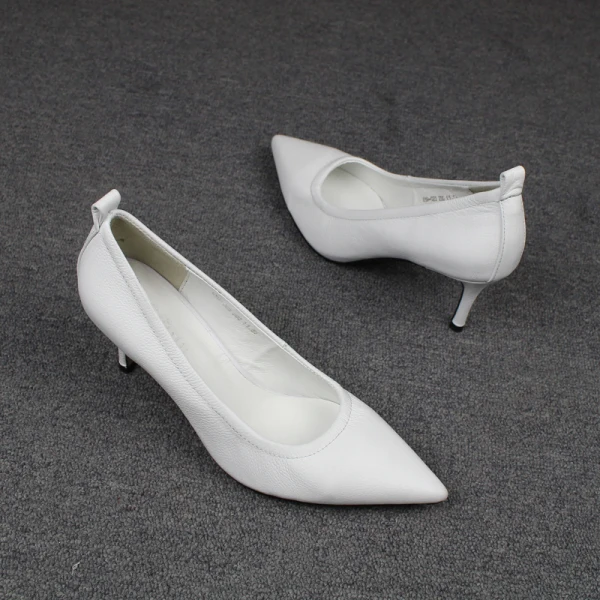 Mooie / Prachtige Khaki Kantoor Pumps 2019 Leer 7 cm Naaldhakken / Stiletto Spitse Neus Pumps
