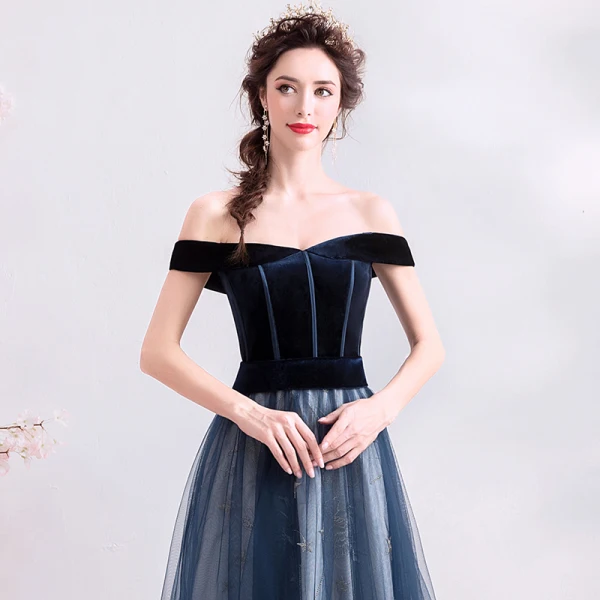 Elegant Dark Green Evening Dresses  2019 A-Line / Princess Off-The-Shoulder Suede Sleeveless Floor-Length / Long Formal Dresses