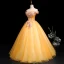Chic / Beautiful Gold Prom Dresses 2019 A-Line / Princess Off-The-Shoulder Pearl Rhinestone Lace Flower Short Sleeve Backless Floor-Length / Long Formal Dresses