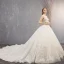 Elegant Ivory Wedding Dresses 2019 Ball Gown Spaghetti Straps Beading Sequins Lace Flower Sleeveless Backless Cathedral Train