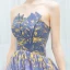 Modern / Fashion Gradient-Color Prom Dresses 2019 A-Line / Princess Strapless Sleeveless Backless Floor-Length / Long Prom Formal Dresses