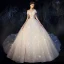 Chic Ivoire Robe De Mariée 2019 Princesse De l'épaule Perlage Perle Étoile En Dentelle Fleur Paillettes Manches Courtes Dos Nu Cathedral Train