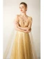Charming Gold Evening Dresses  2019 A-Line / Princess V-Neck Glitter Sequins Sleeveless Backless Floor-Length / Long Formal Dresses