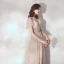 Élégant Champagne Robe De Soirée 2019 Princesse V-Cou Faux Diamant Cristal Manches Courtes Dos Nu Longue Robe De Ceremonie