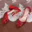 Piękne Srebrny Buty Ślubne 2019 Z Paskiem Rhinestone Cekiny 7 cm Grubym Obcasie Szpiczaste Ślub Wysokie Obcasy