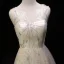 Modern / Fashion Champagne Evening Dresses  2019 A-Line / Princess Scoop Neck Lace Star Sequins Sleeveless Backless Floor-Length / Long Formal Dresses