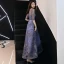 Chic / Belle Océan Bleu Robe De Soirée 2019 Princesse Encolure Dégagée En Dentelle Fleur 1/2 Manches Longue Robe De Ceremonie