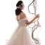 Chic Champagne Robe De Mariée 2019 Princesse De l'épaule Perlage Perle En Dentelle Fleur Manches Courtes Dos Nu Cathedral Train