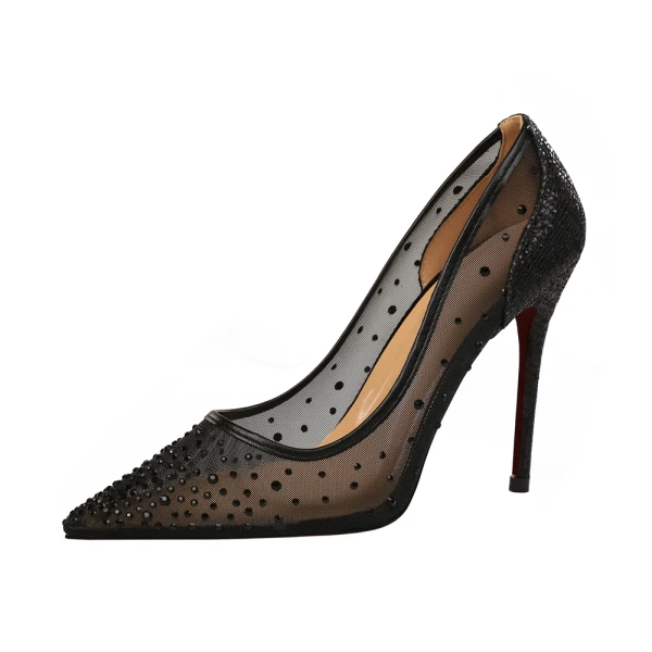Chic / Beautiful Silver Evening Party Pumps 2019 Rhinestone 10 cm High Heels Stiletto Heels Pointed Toe Pumps