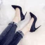 Glitzernden Sternenklarer Himmel Schwarz Brautschuhe 2019 Leder Pailletten 10 cm Stilettos Spitzschuh Hochzeit Pumps